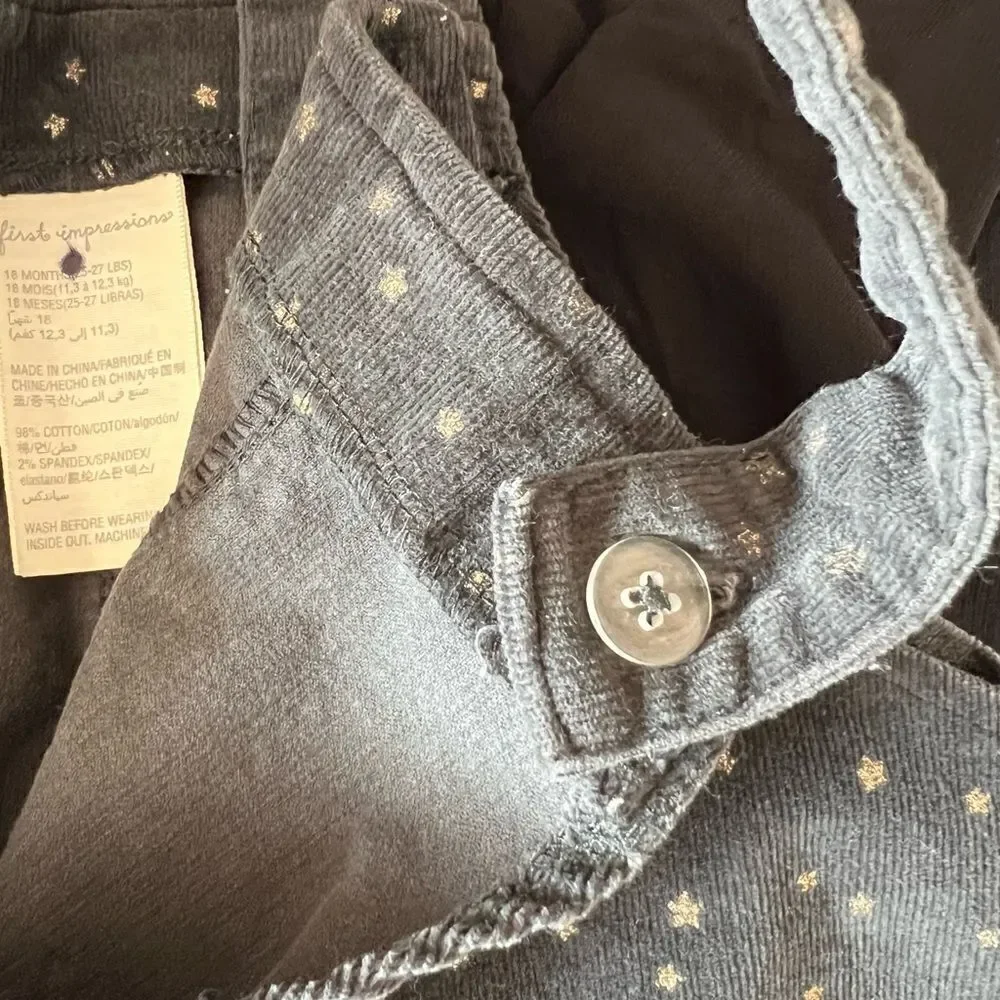 First Impressions Corduroy Jumper Dress